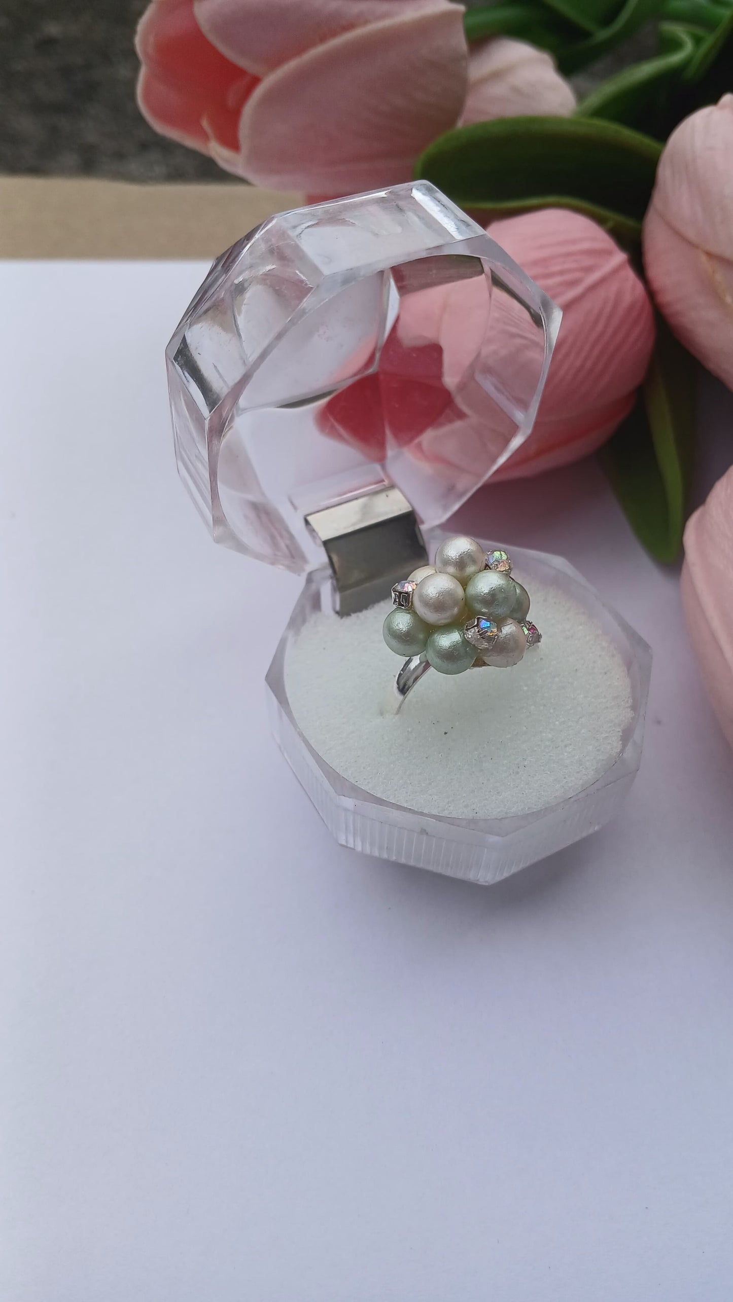 Vintage-Inspired Pearl Cluster Ring