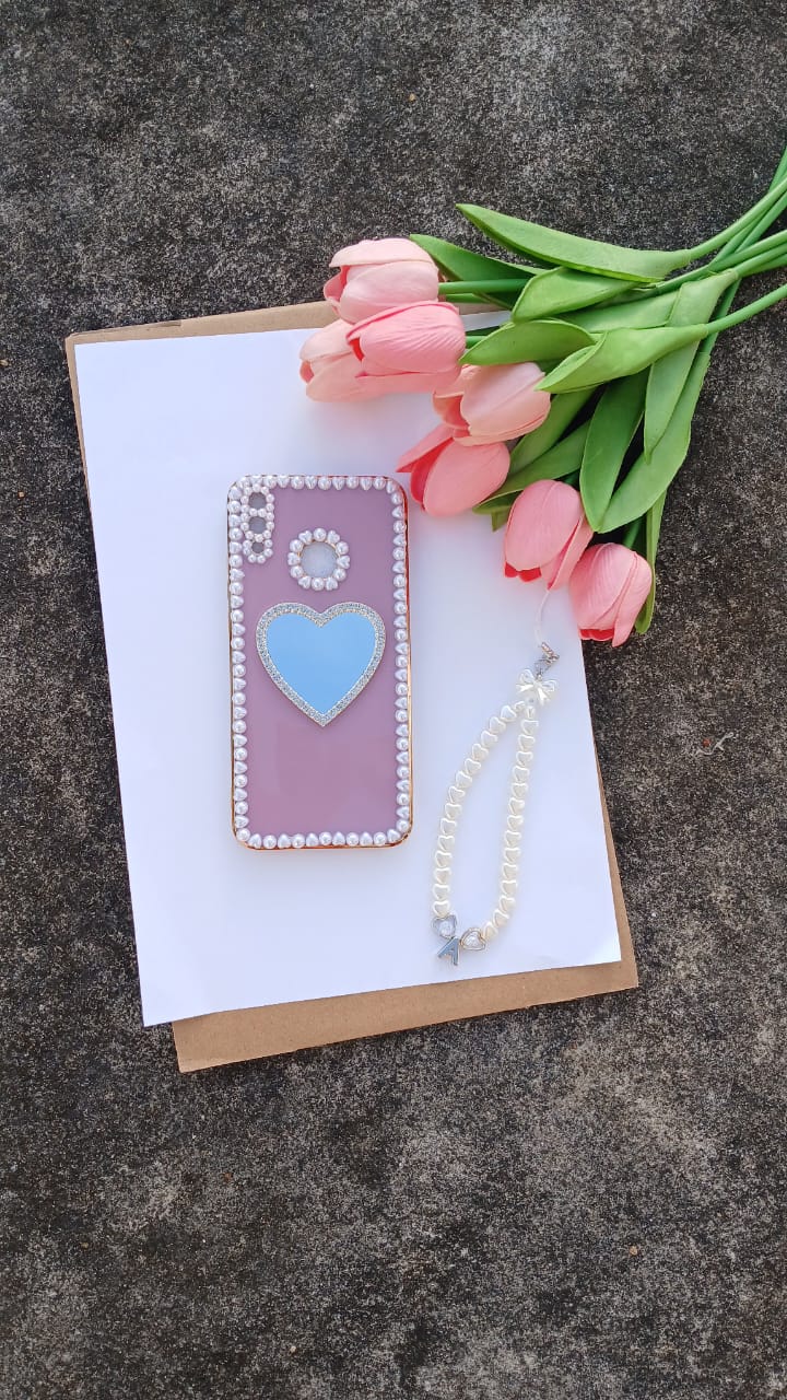 Pearl Mirror Heart Phone Case