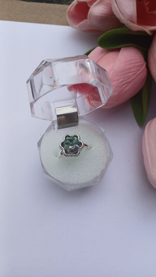 Emerald Bloom Adjustable Ring