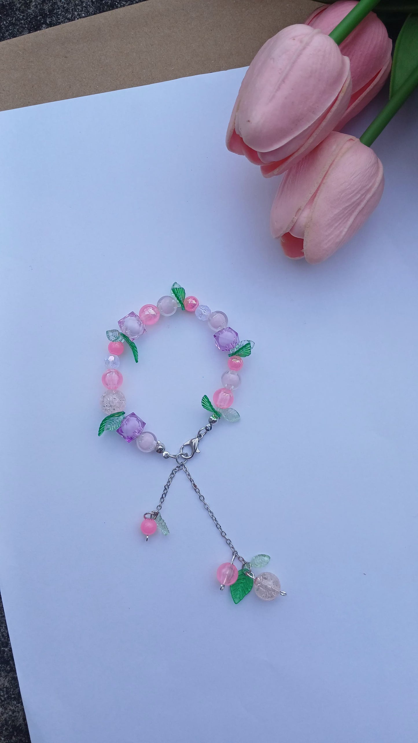 Cherry Garden Beaded Bracelet