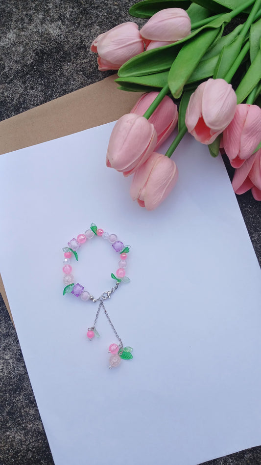 Cherry Garden Beaded Bracelet