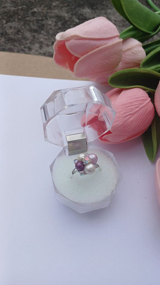 Blush Dreams Pearl Cluster Ring