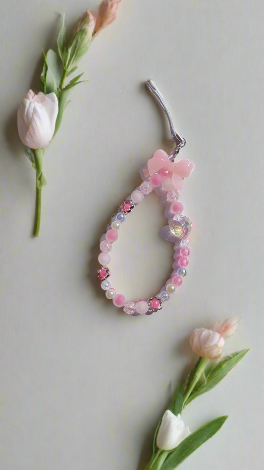 Blush Bloom Beaded Charm Strap – Pink Cutie Edition