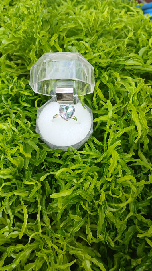 Celestia Heart-Cut Iridescent Ring – Love in Every Light