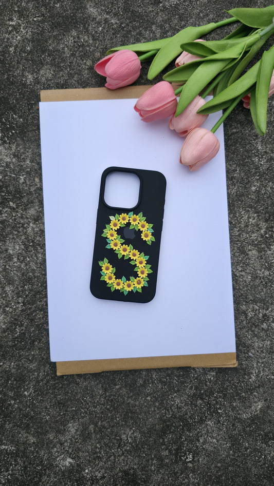 Sunflower Initial Case – Personalized Floral Design