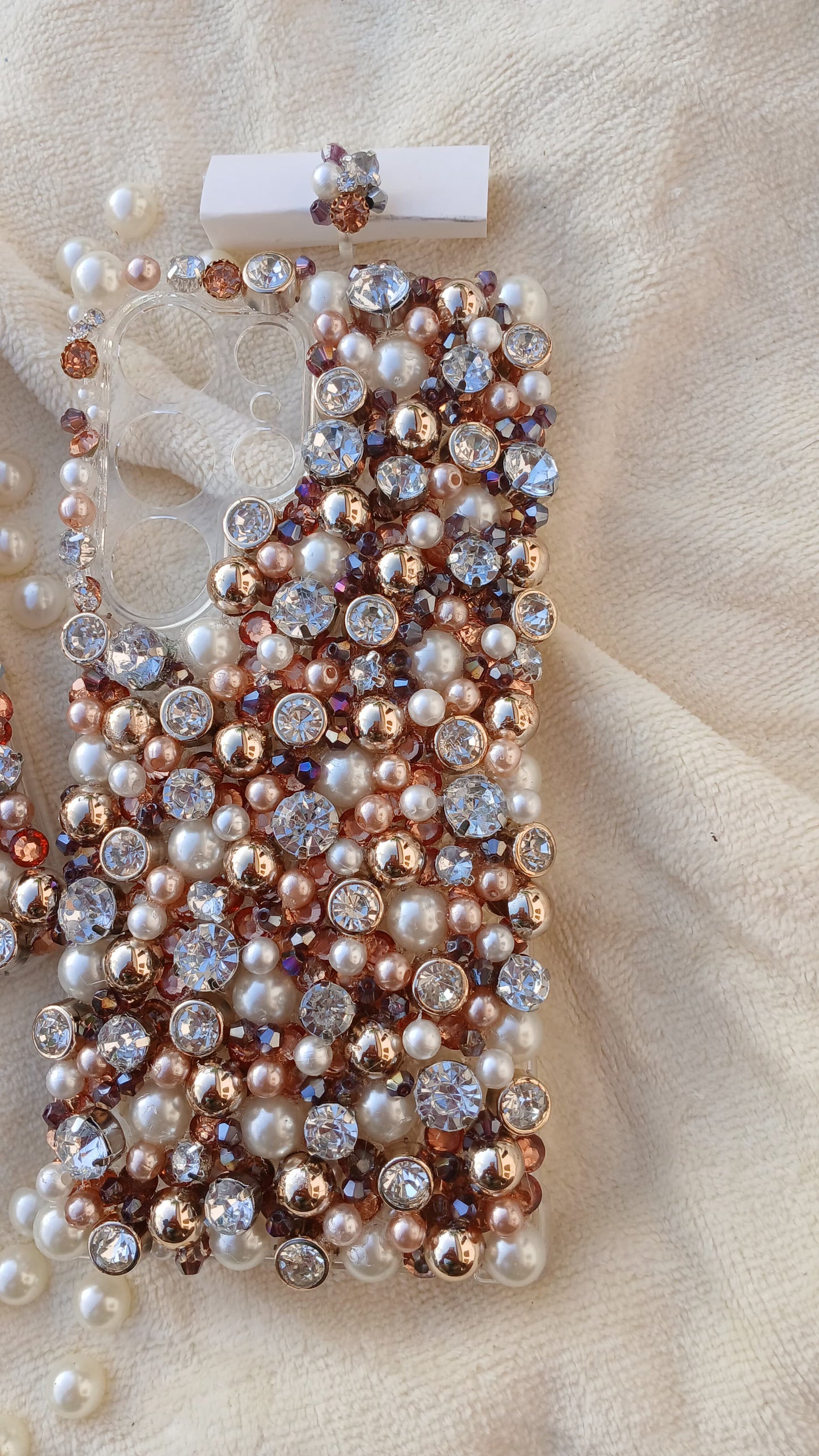 Luxe Pearl & Crystal Bling Phone Case